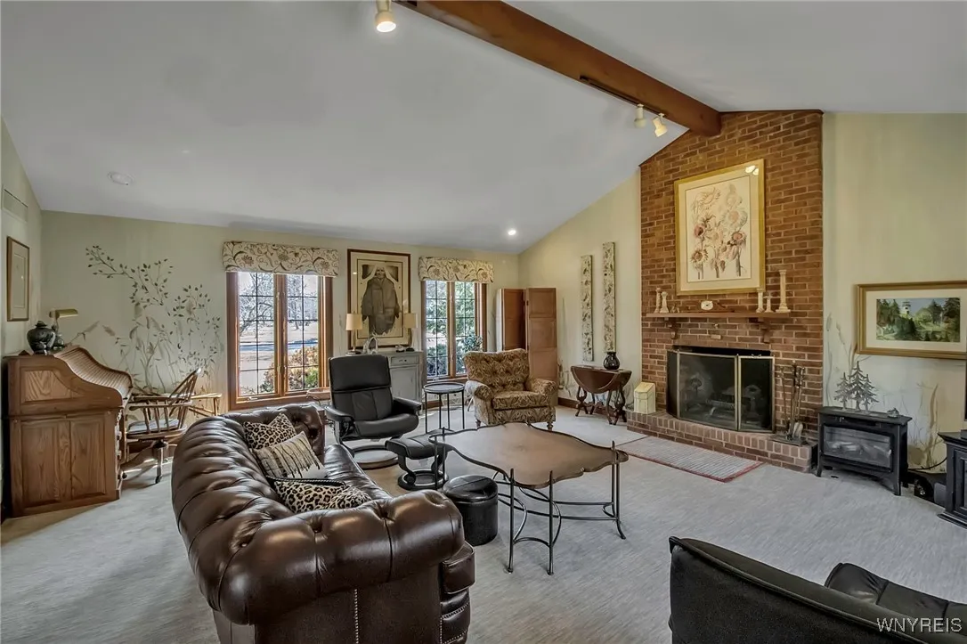 Main house family room with add'l fireplace