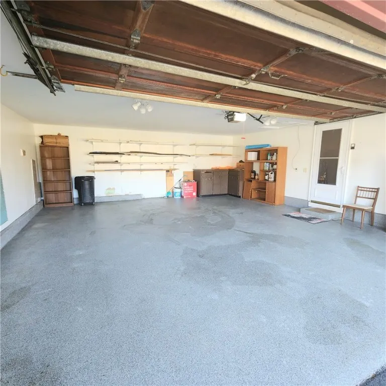 Large garage with epoxy floor