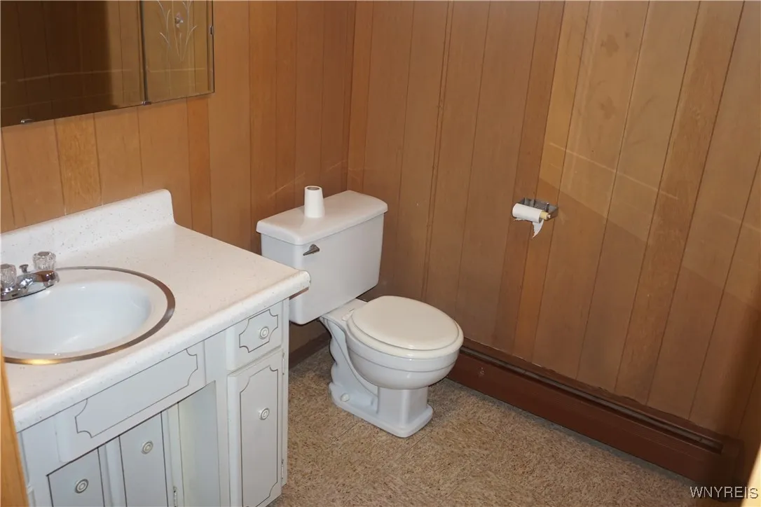 1/2 bath in basement.