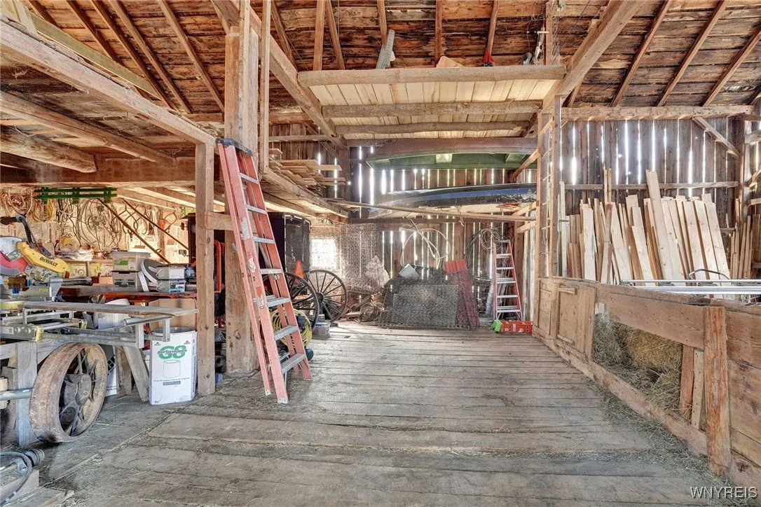 Inside 3 story Barn