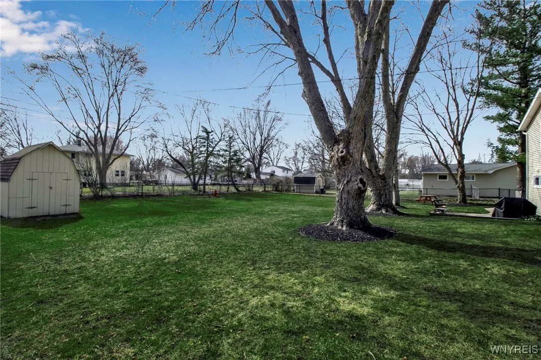 Fenced backyard w/mature landscaped lot w/perennial gardens