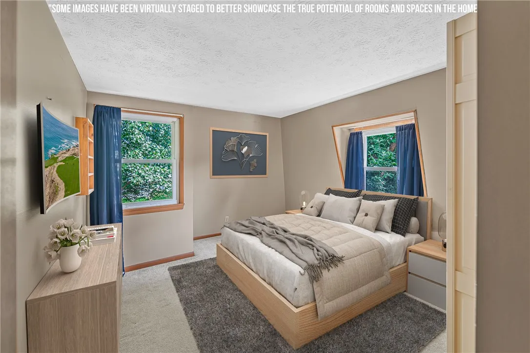 How the bedroom would look staged. This is AI generated.