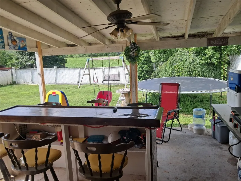 Patio area off the garage