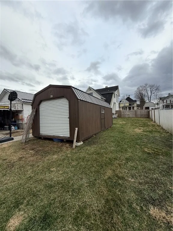 Shed and backyard