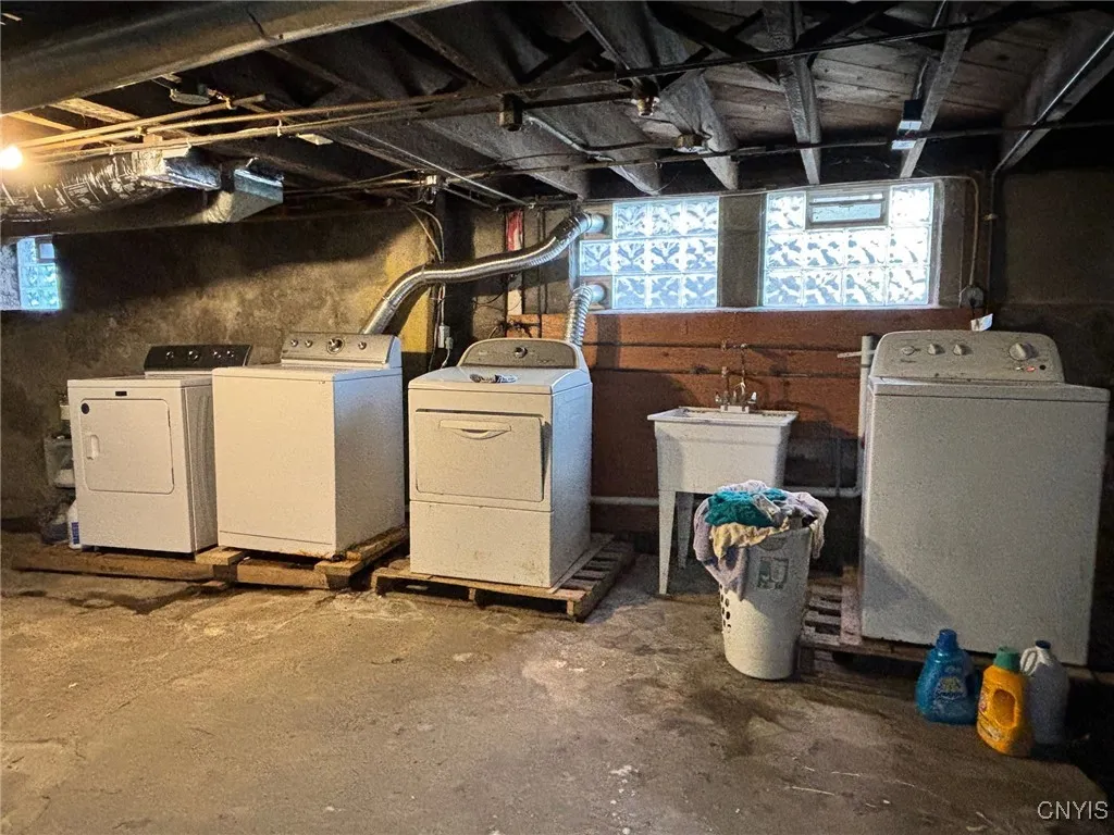 Laundry in the basement