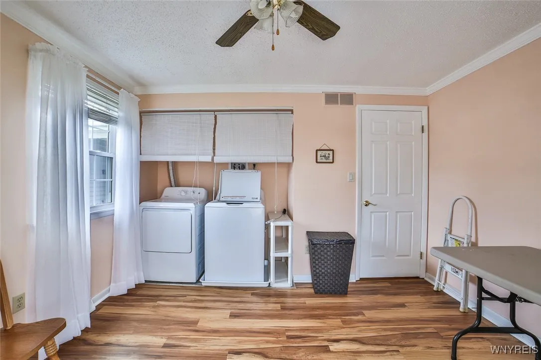 Owner added a laundry to first floor for convenience...basement washer/dryer machines still there too!  You pick!