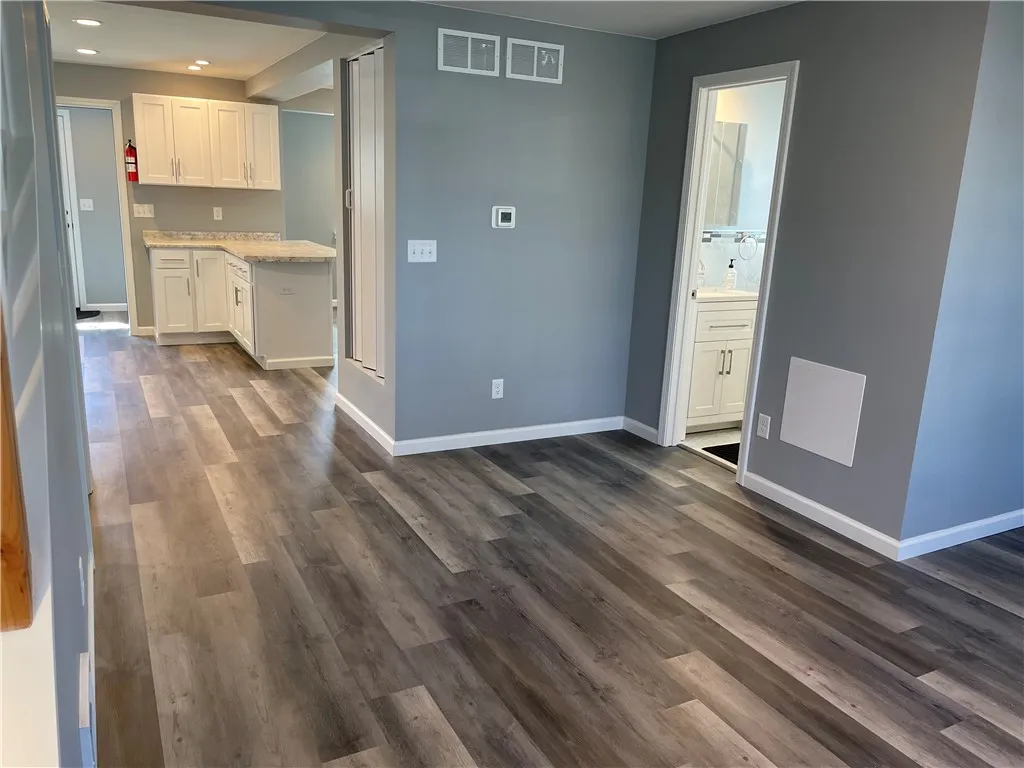 There is a full bath adjacent to the living room.