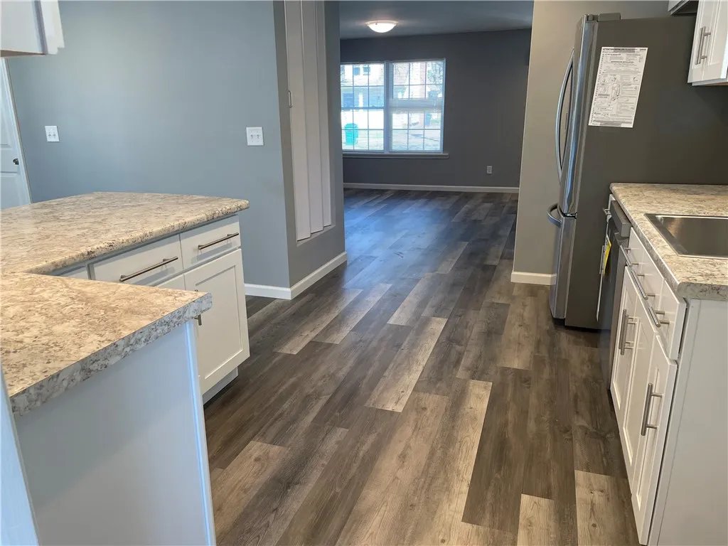 Looking from the kitchen into the living area.