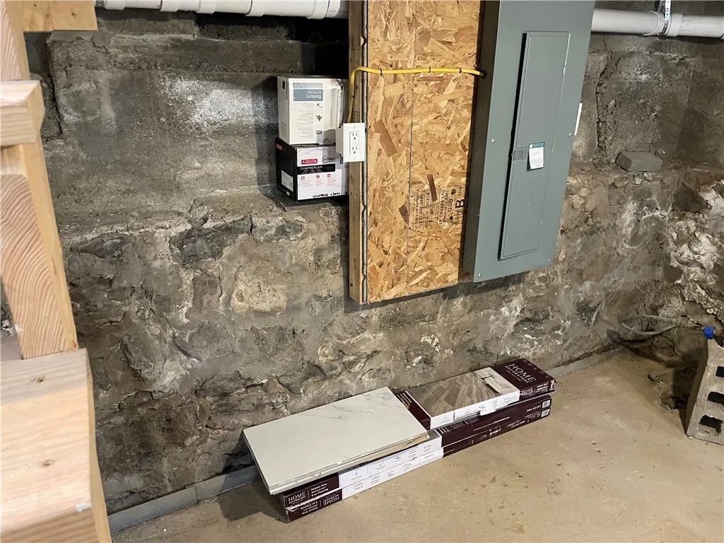 The new electric box and extra supplies that come with the house.