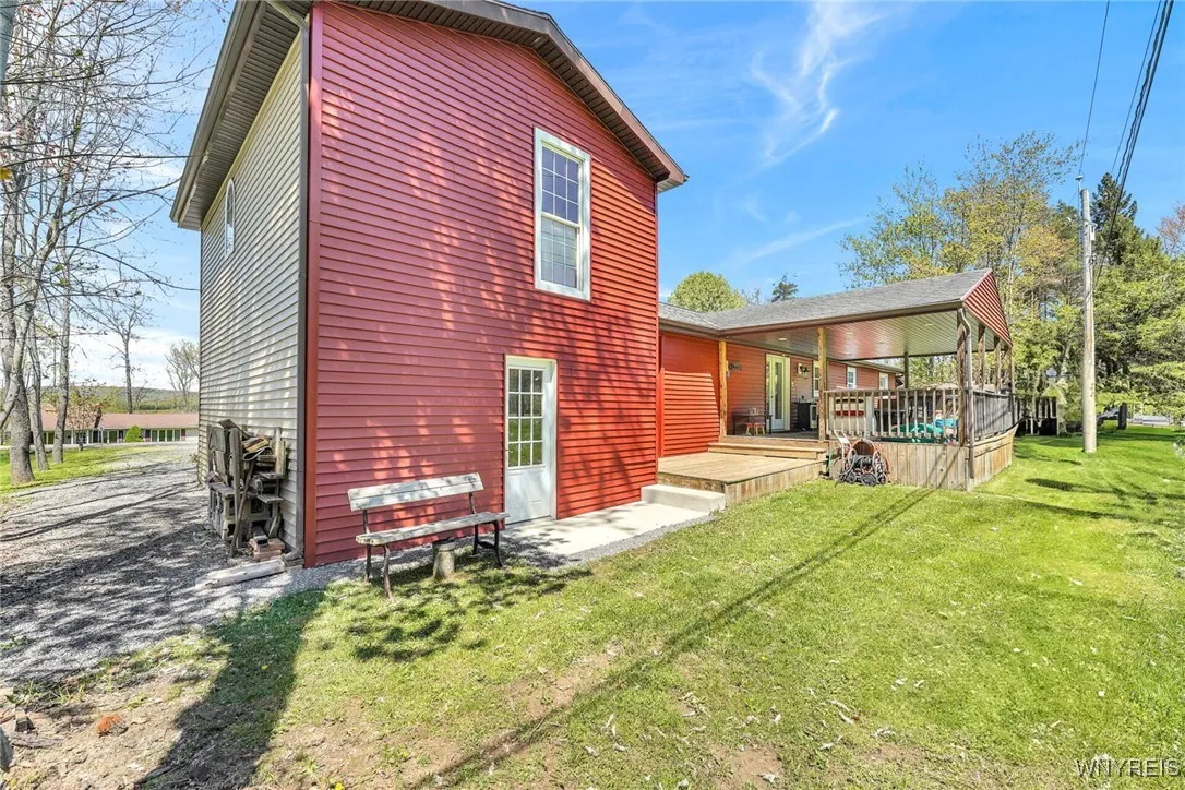 Back door of garage & loft area.