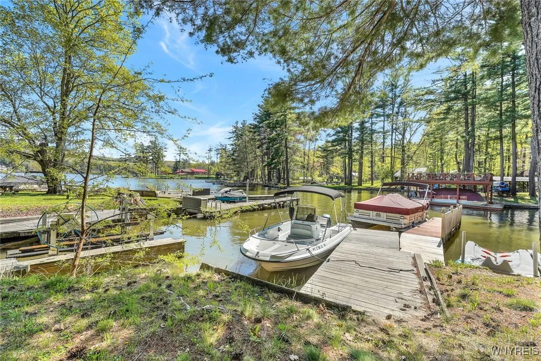 View of 20 ft. dock from picnic area.. no stairs.