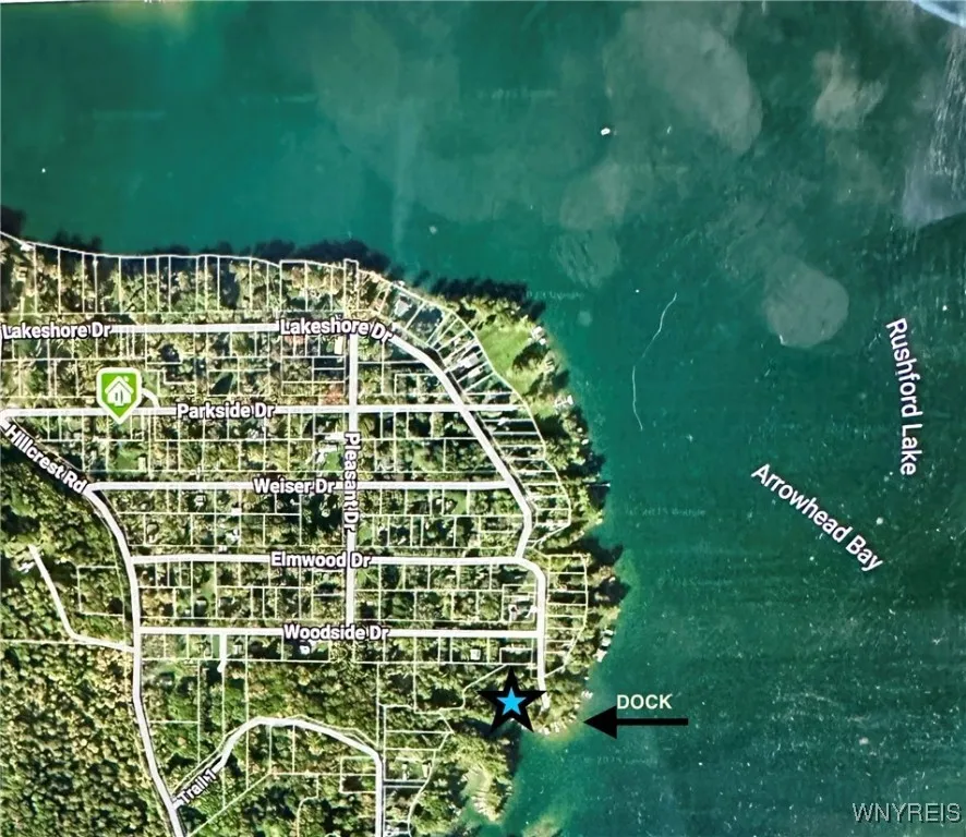 Satellite of house and dock
