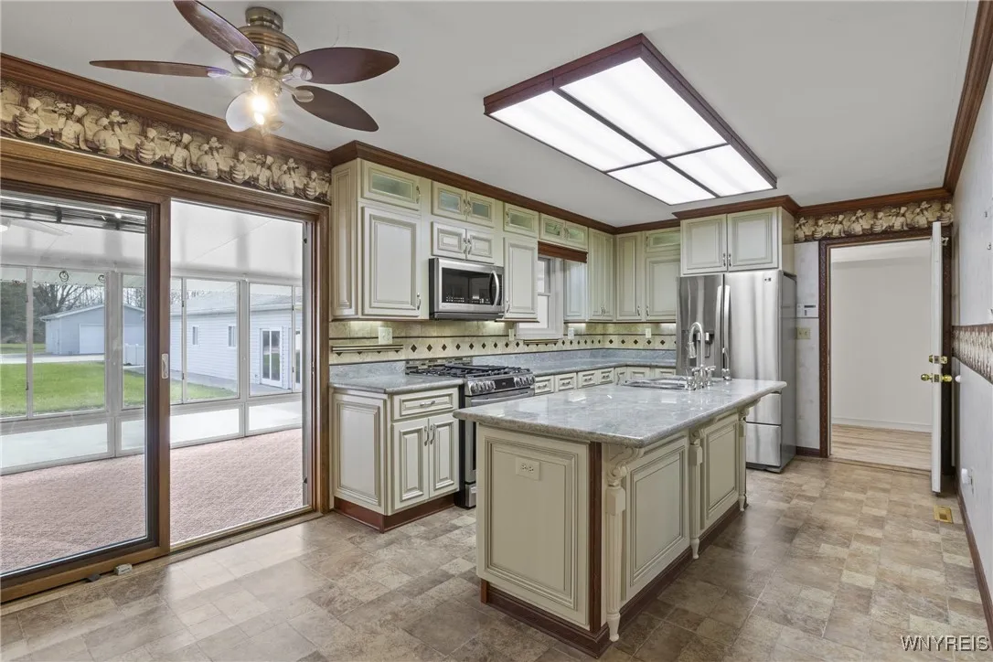 Kitchen into family room