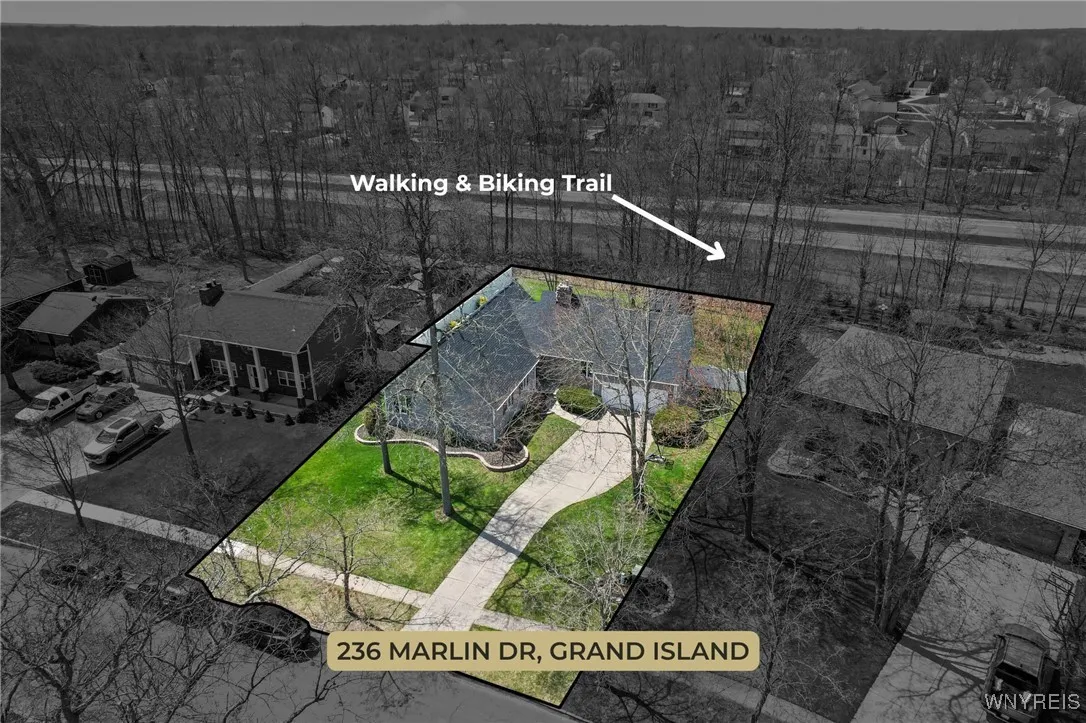 Aerial view - direct access to bike/walking trail