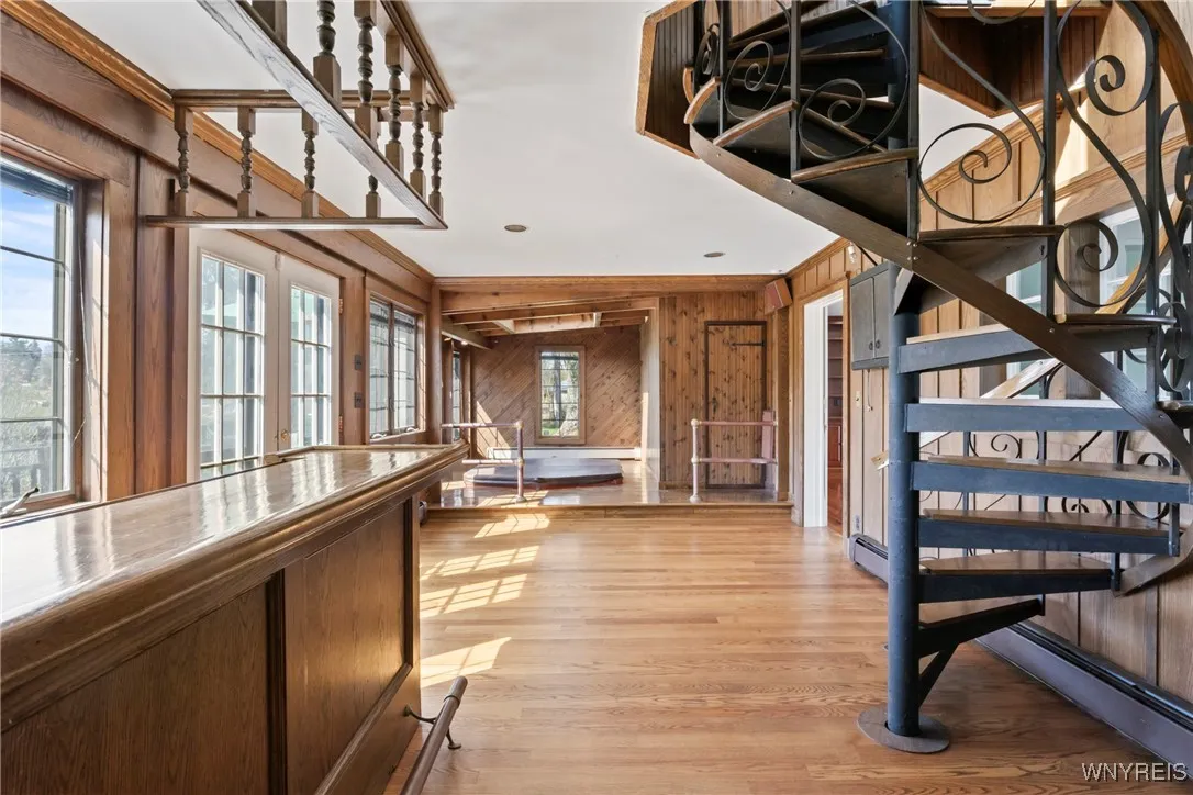 This room has a wet bar as well as space for a hot tub and sauna