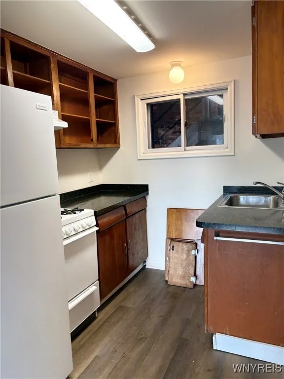 Kitchen cabinet doors were being refinished.