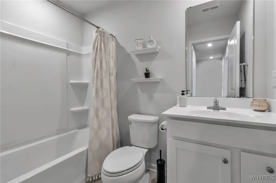 This is the family bath on the second floor.  Both baths have a full tub