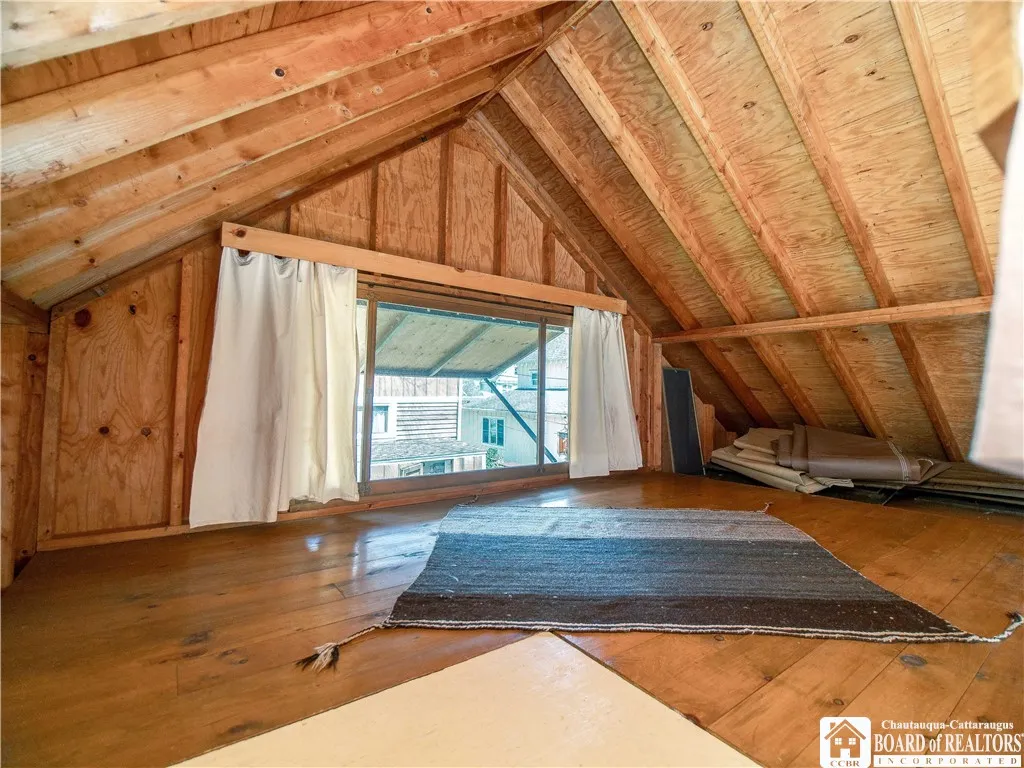 The loft. The screen covers and awnings are being stored here.