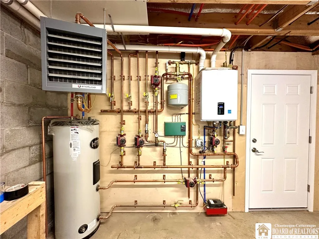 The heating system, located in the heated garage
