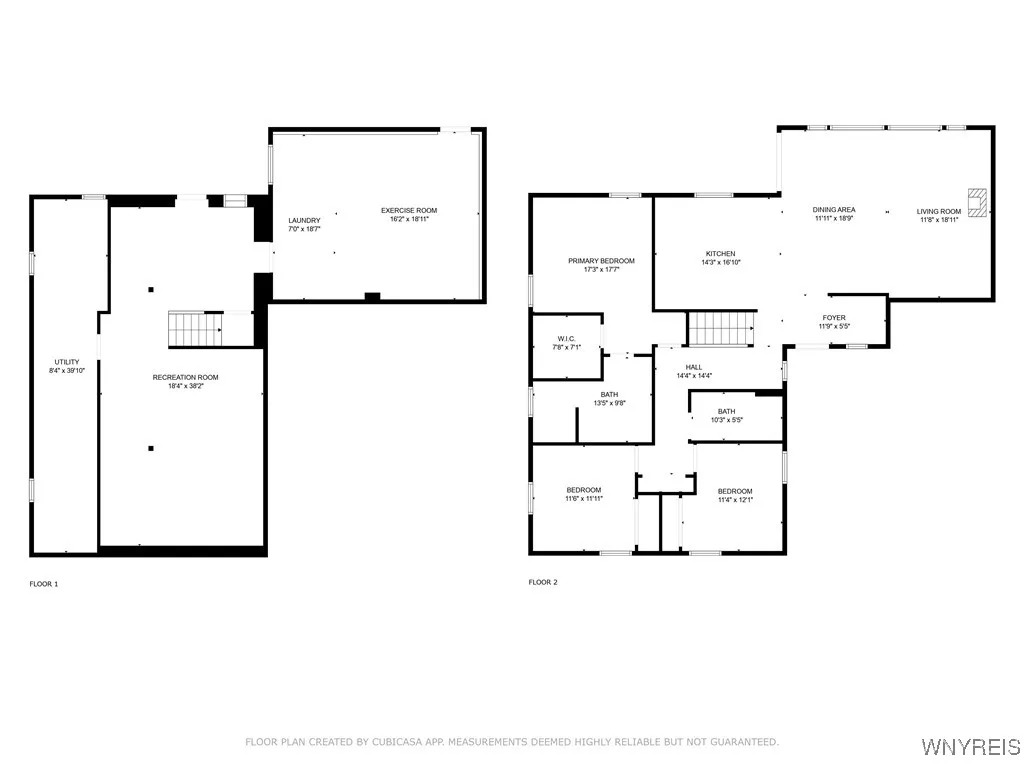 Floorplan of both levels