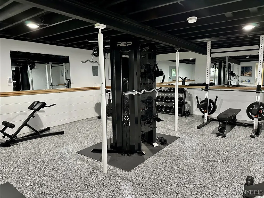 A full gym on the lower walkout level- equipment can be included at an additional cost