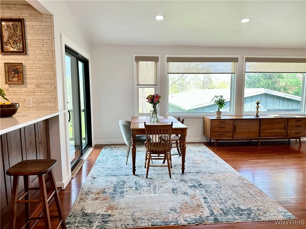 The current dining space looks out onto the 2nd story deck