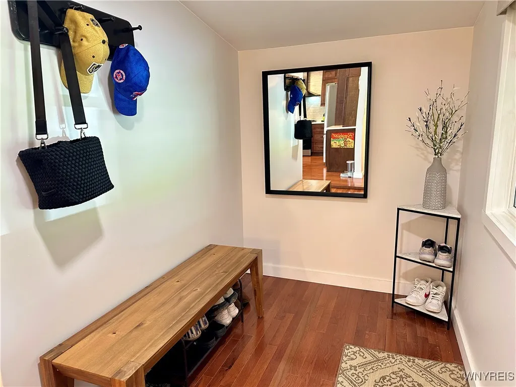 As you enter the home, there is a space for coats & boots.