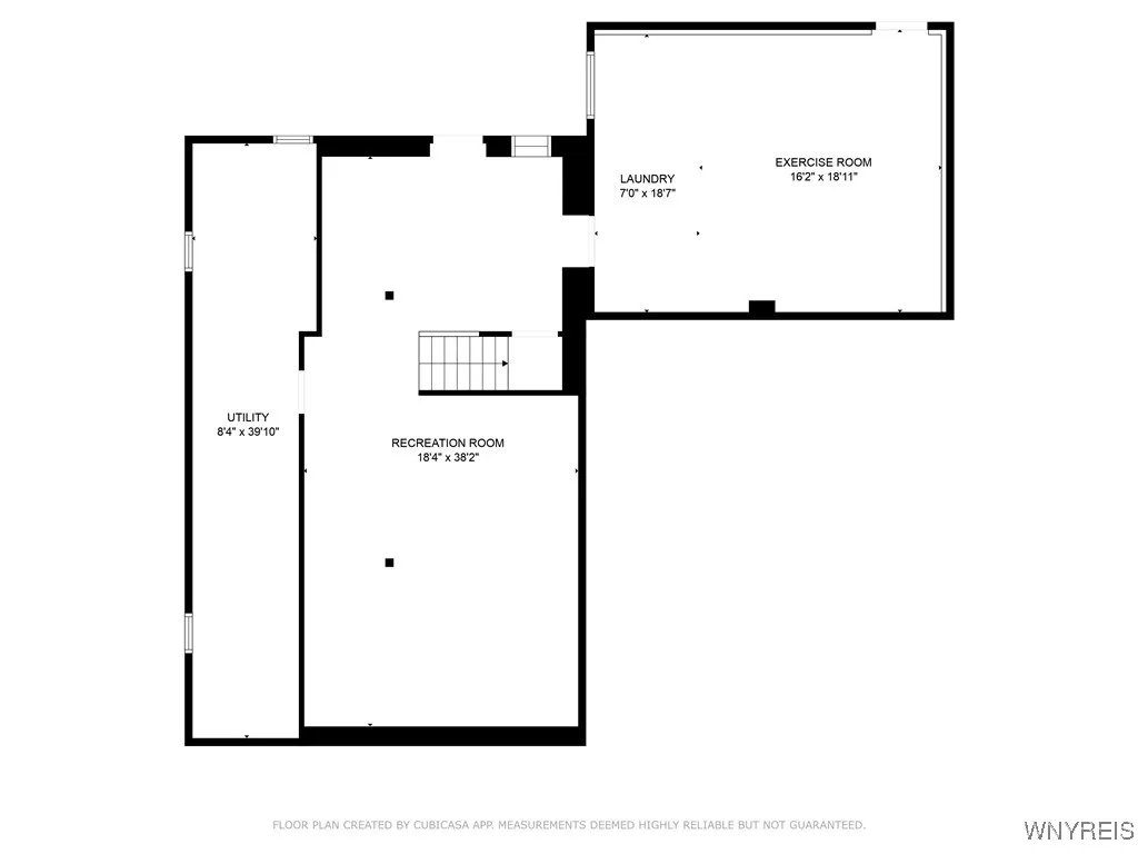Floorplan of lower level with 2 walk out doors
