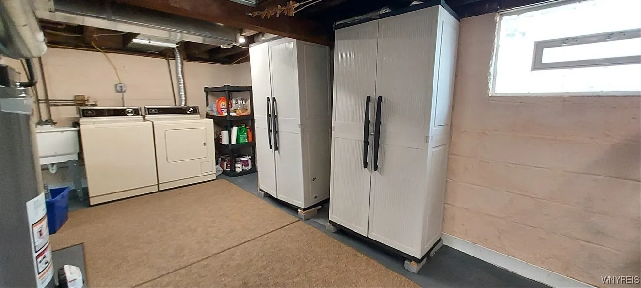 Washer, dryer, cabinets included