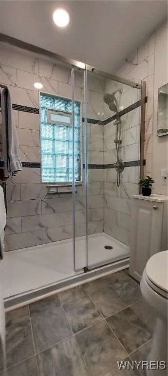 Updated bathroom with walk-in shower