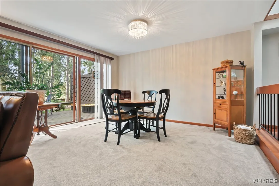 Dining area showing deck