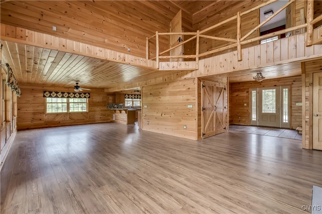 Living room into dining area