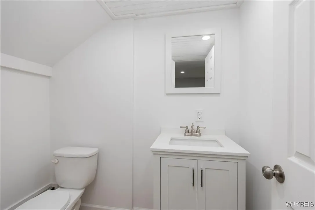 half bath in main bedroom on second floor