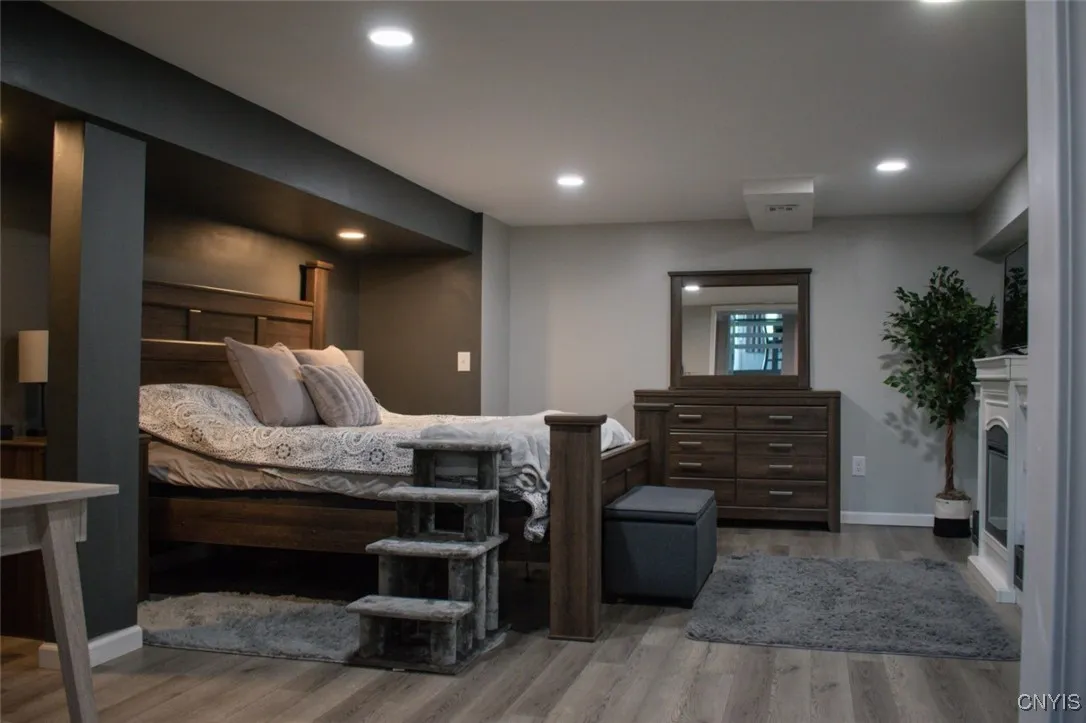 Finished lower level-currently used as primary bedroom.