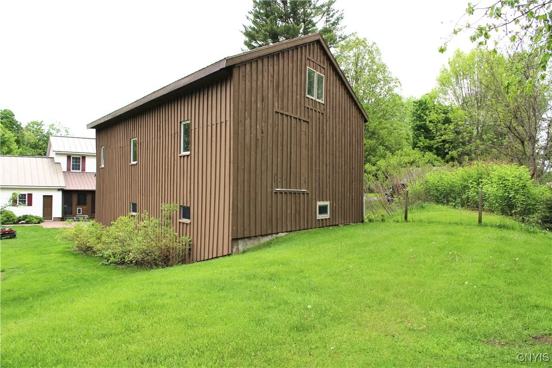 Back of barn with second floor entrance