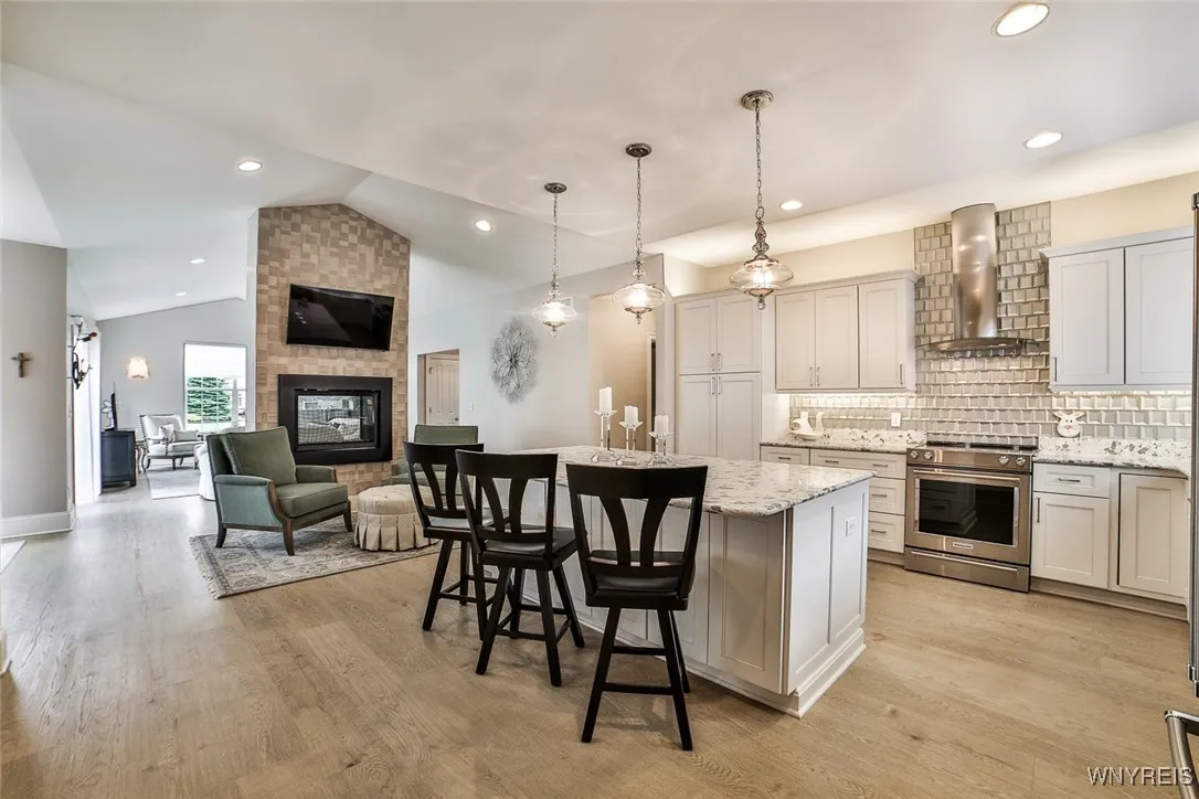 Kitchen viewing Fireplace and 
Great Room