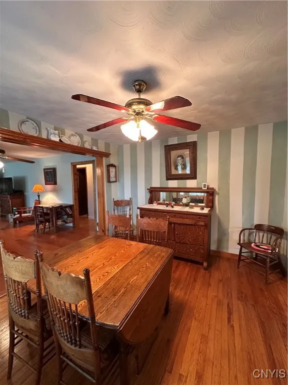 dining room leads into huge living room