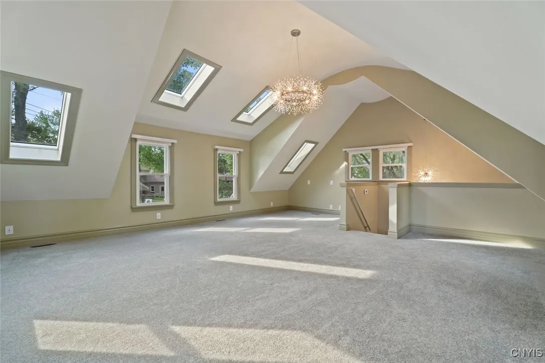 Finished Room over detached garage. Use as an office, a gym or recreational space!