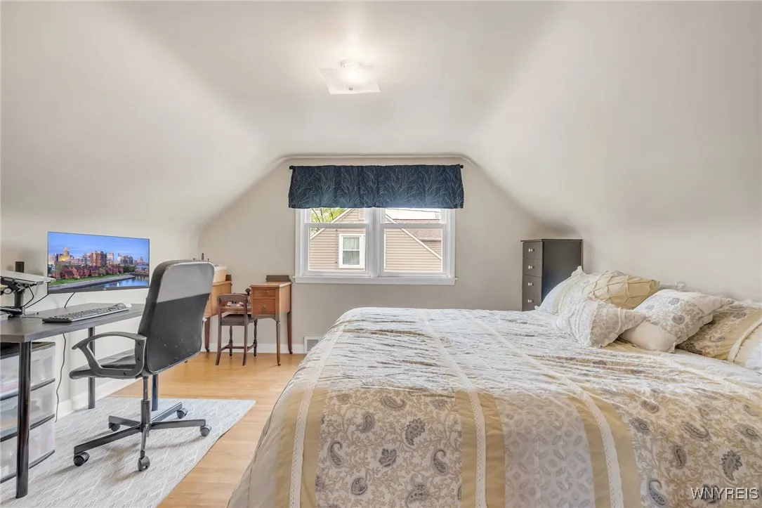 Large upstairs bedroom fits a kind size bed!