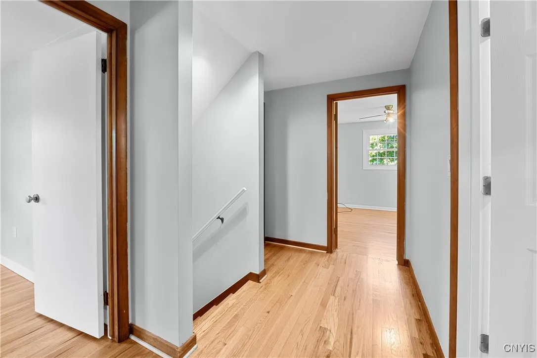 Up stairs are beautiful hard wood floors with four bedrooms and a full bath