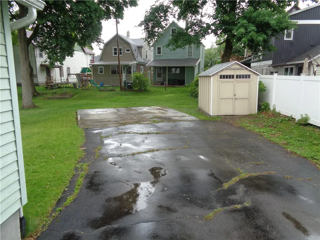Shed and View of Back Yard
