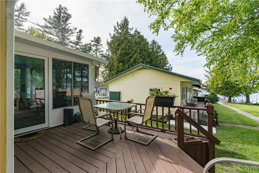 Spacious outdoor deck w/river view