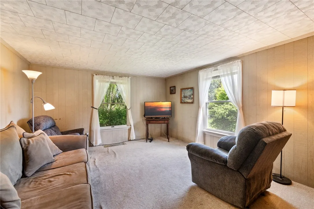 The living room with views of the countryside!