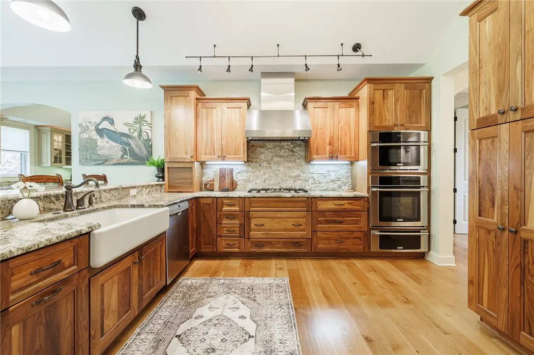 Granite Counters Walnut Cabinets