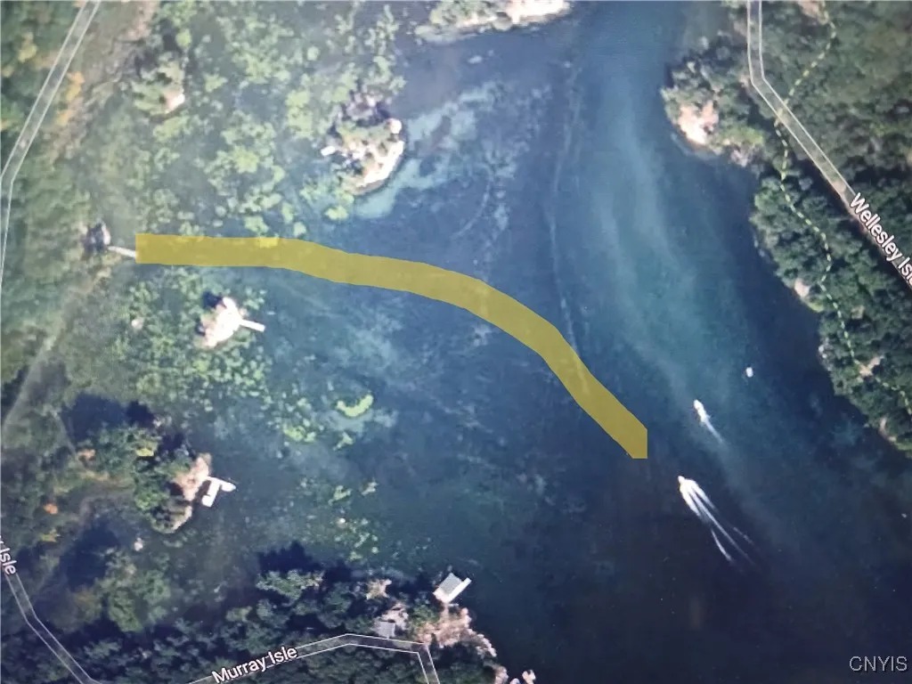 The seller's preferred boat route is marked on photo.