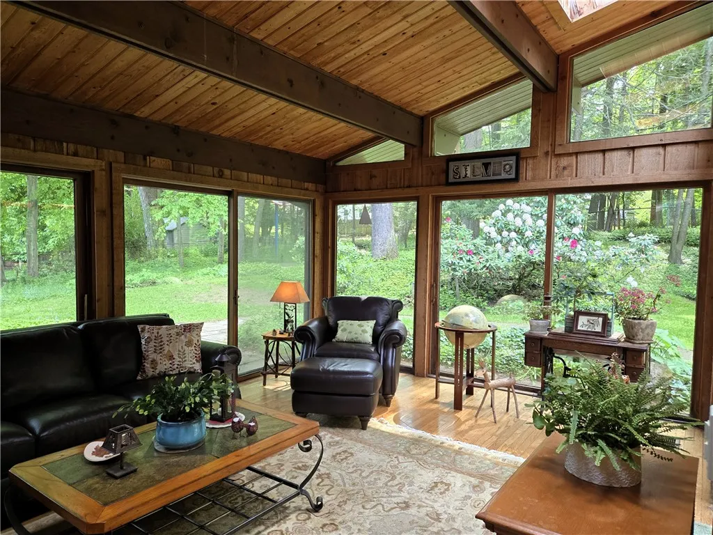 windows as walls from floor to peak.