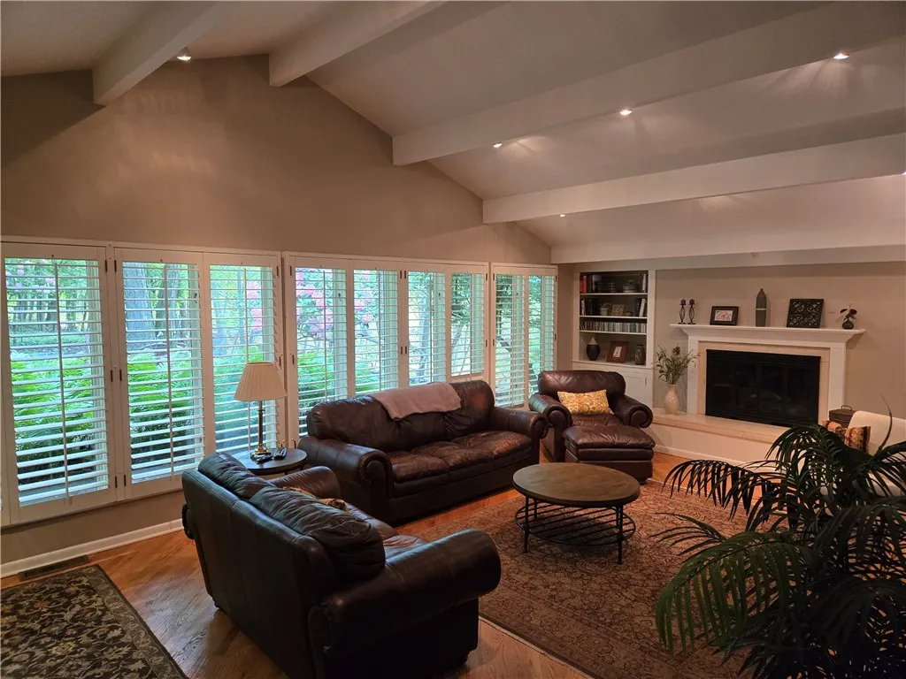 And a wall of windows overlooking the beautiful back yard.