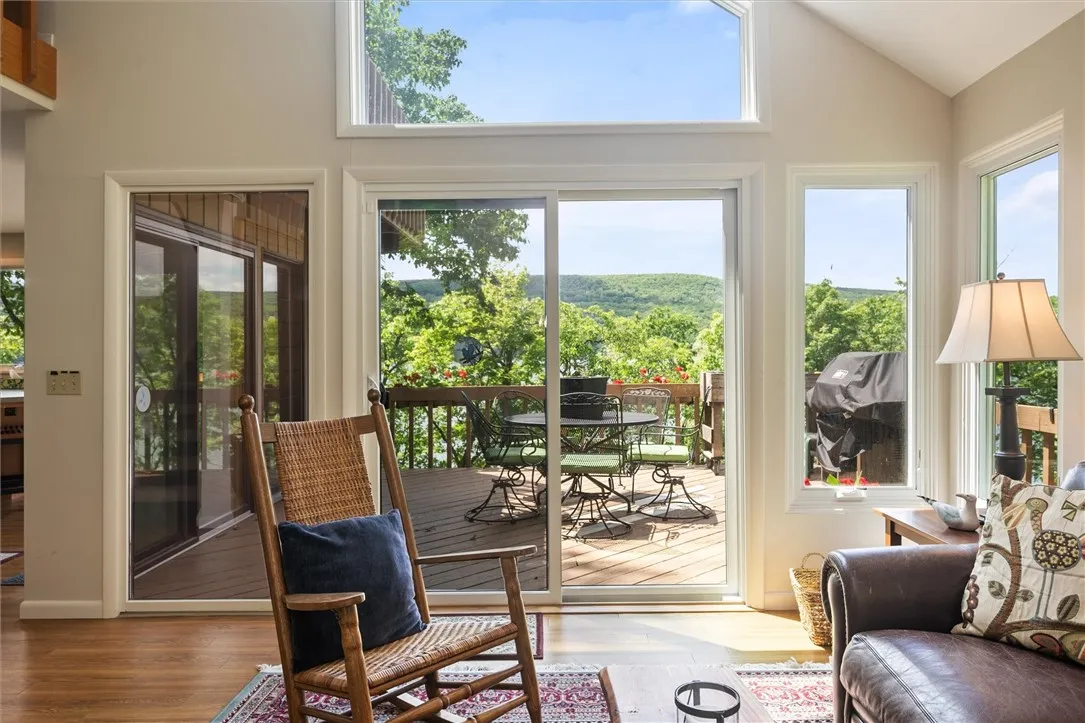 Main level living space overlooking the lake