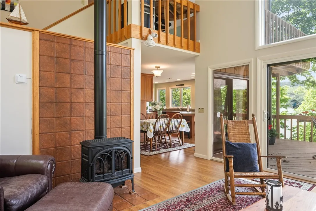 Main level living space, leading to dining area and kitchen.