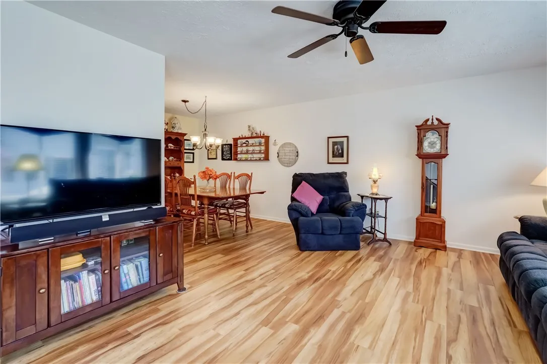 'L Shaped' living dining area.